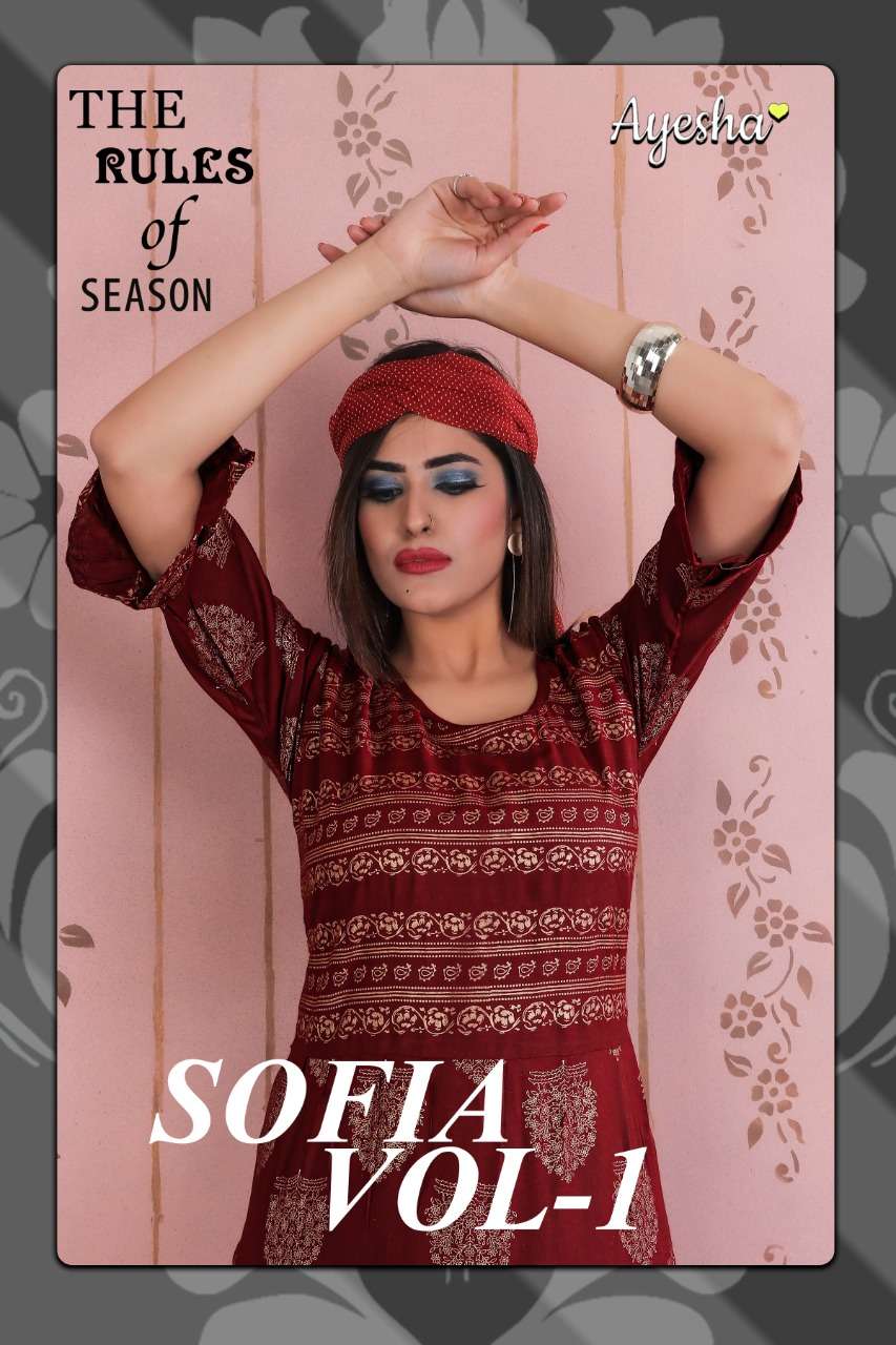 Buy Sofia Vol 1 Ayesha Online Wholesale Designer Slub Rayon Kurtis
